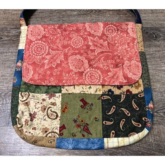 Hippie Crossbody Shoulder Bag Purse Patchwork Floral Paisley - Picture 2 of 5